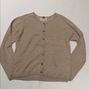 Zara girls tan knit cardigan